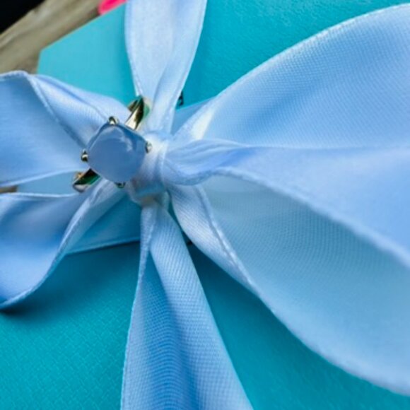 Tiffany & Co 18k Blue Chalcedony Sugar Stacks Ring, Sz 7 - Picture 1 of 4